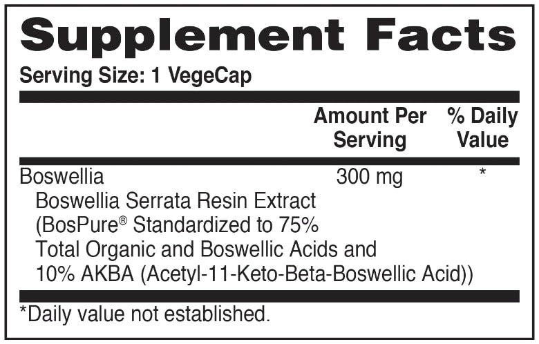 Boswellia - extract (BosPure®) – 60 capsules - Newtraceuticals