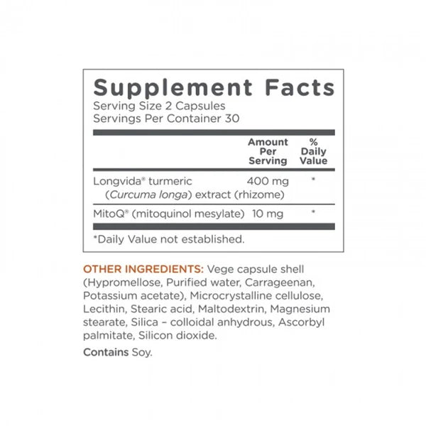 MitoQ® - Longvida® Curcumine - 60 capsules - Newtraceuticals