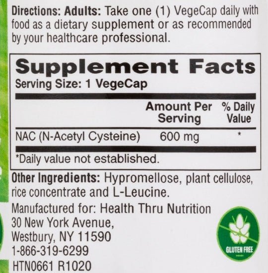 N - Acetyl Cysteïne (NAC) – 60 capsules - Newtraceuticals