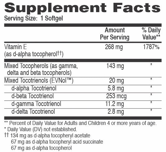 Tocospan® (EVNol™) Vitamine E - Complex – 60 softgels - Newtraceuticals