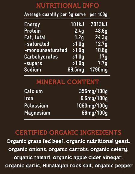 Bone Broth - Organic Grass Fed Beef - 100 grams