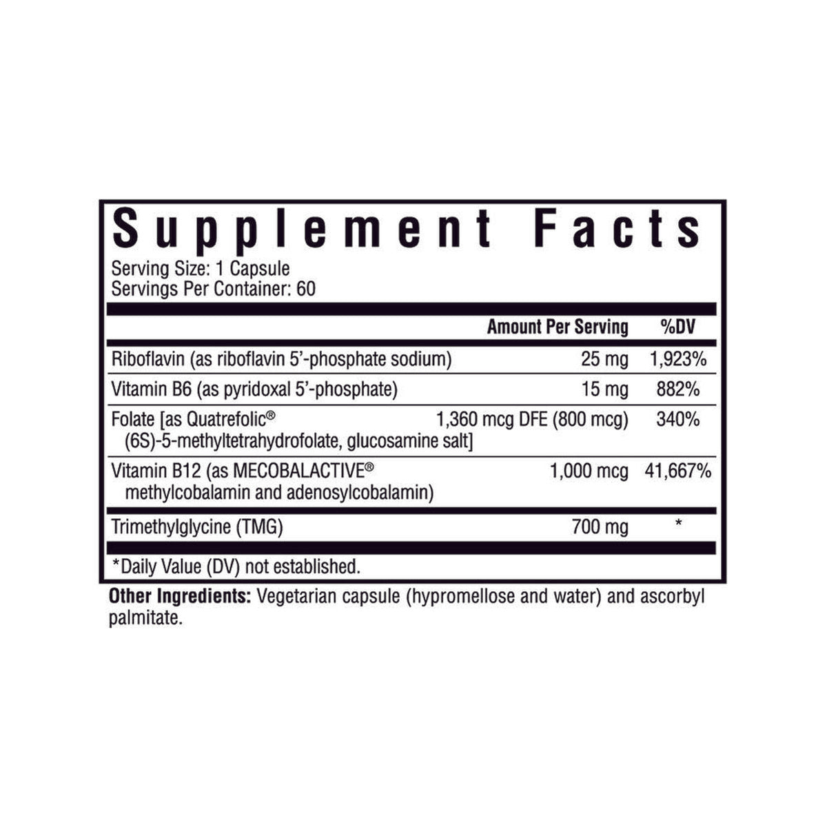 Homocysteine Nutrients - 60 capsules