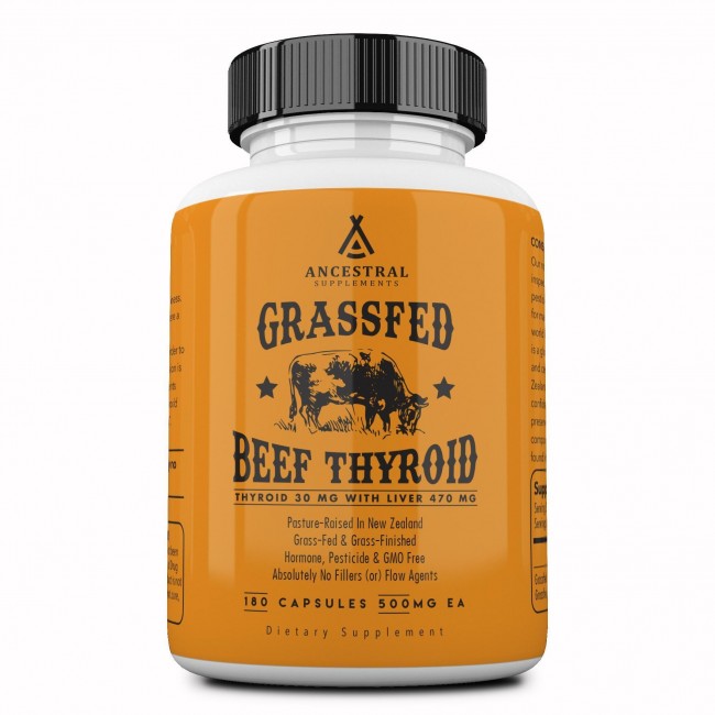 Grassfed Beef Thyroid - 180 capsules 