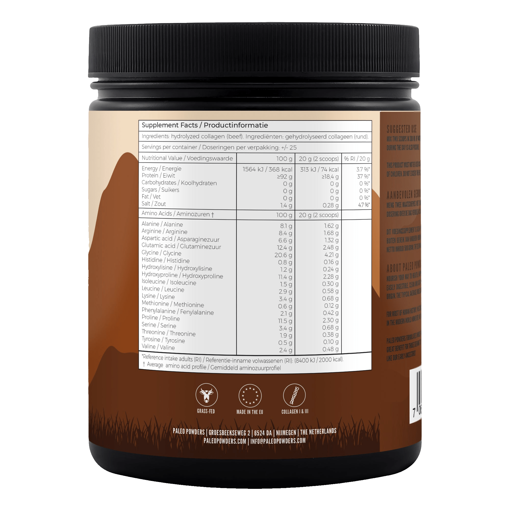 Collageen Hydrolysaat - Grasgevoerde Runderen - 500 gram - Newtraceuticals