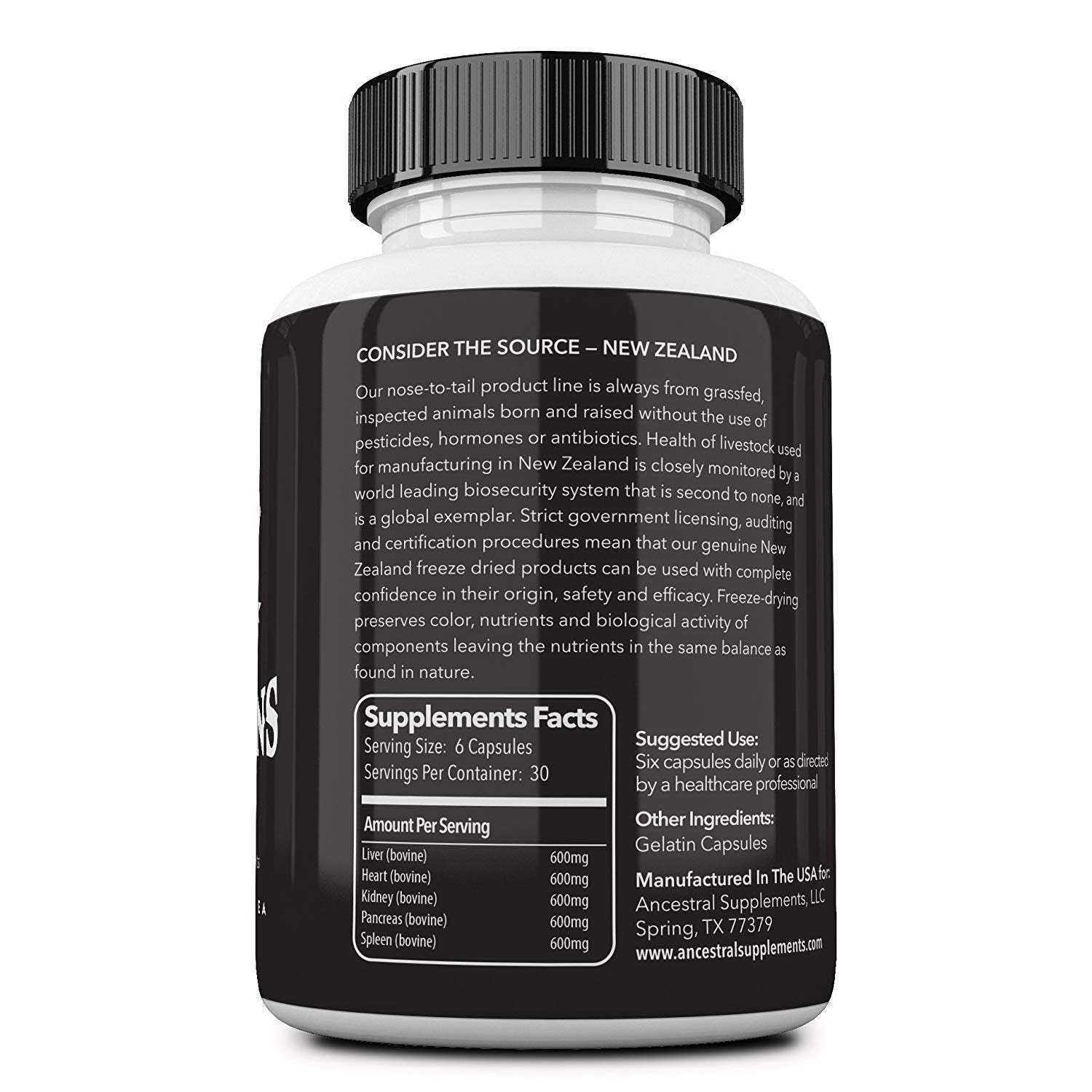 Grasgevoerde Runder Organen - 180 capsules - Newtraceuticals