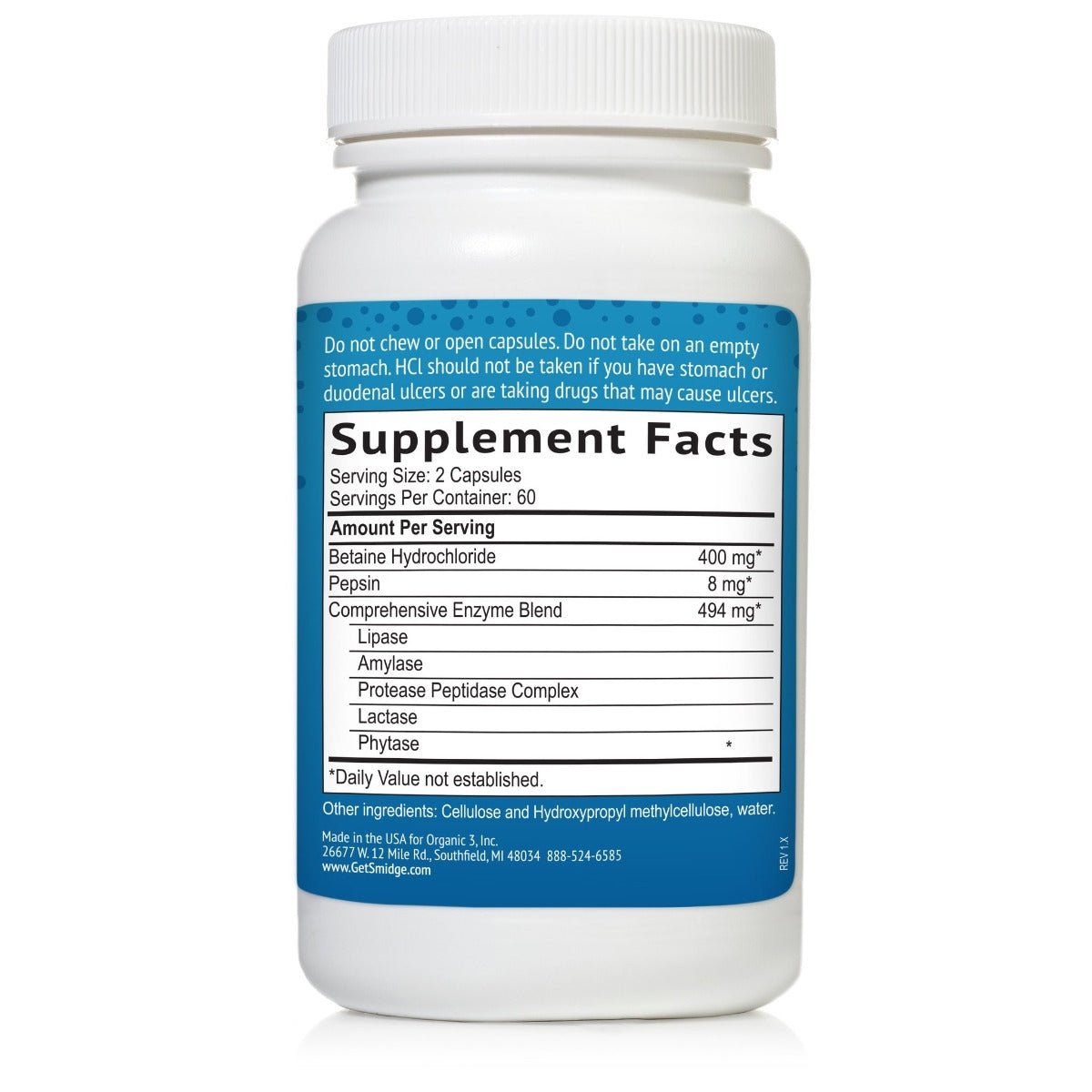 HCL + Enzymen - 120 capsules - Newtraceuticals