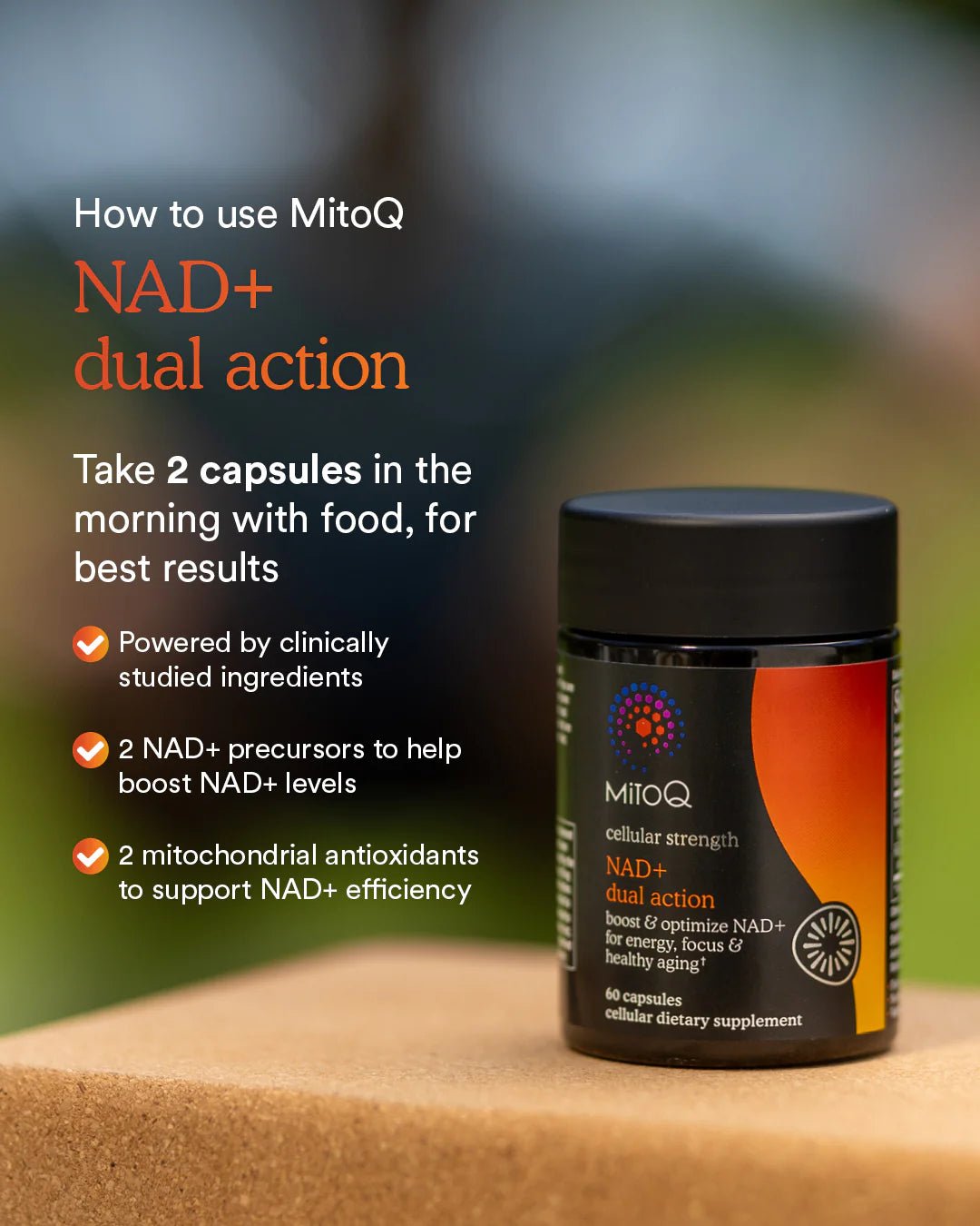 MitoQ NAD+ dual action - 60 capsules - Newtraceuticals