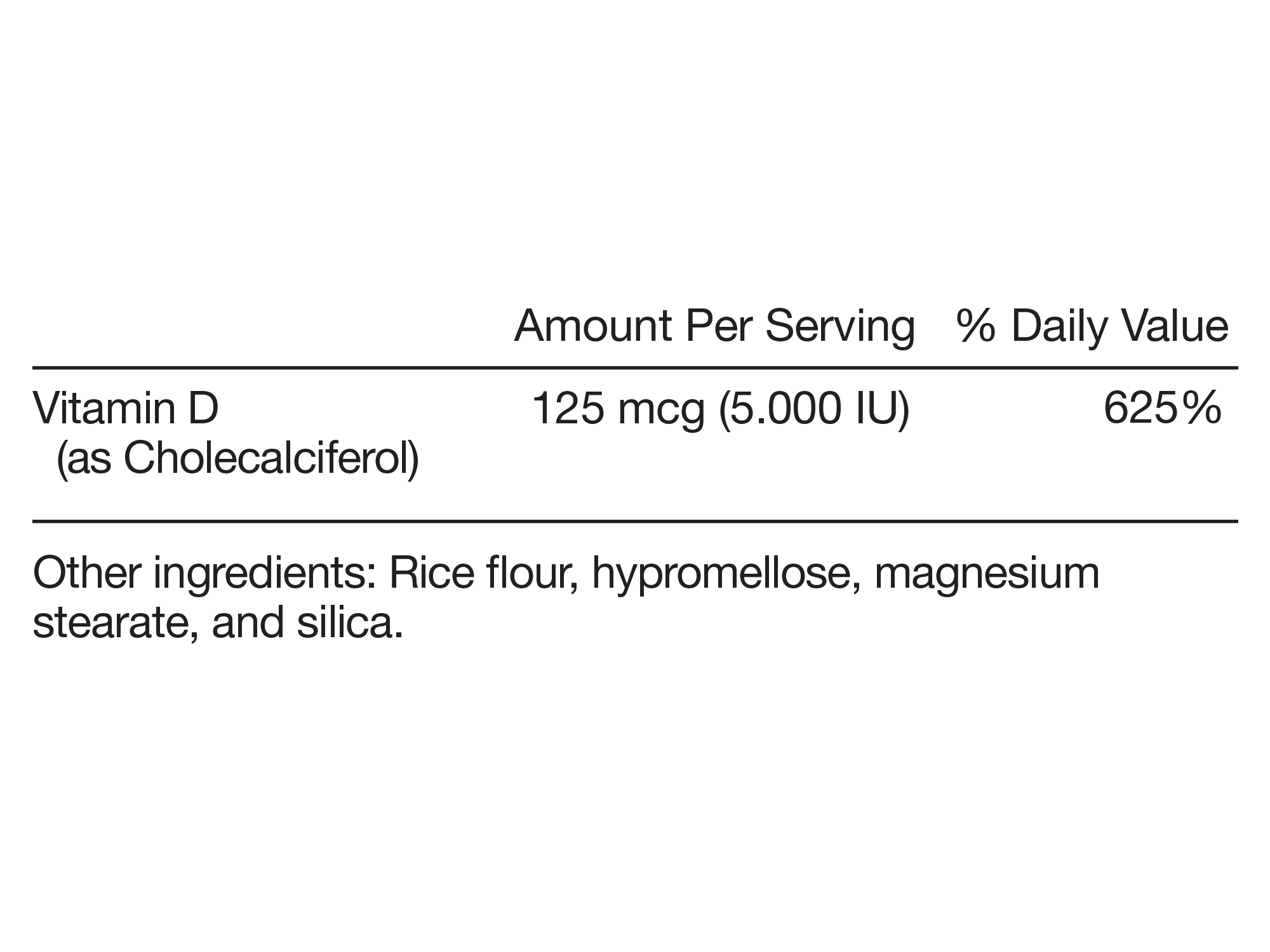 Vitamin D3 - 60 capsules